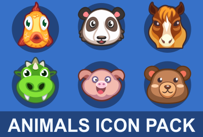 Animals Icon Pack: 18 Vector Avatars main cover image