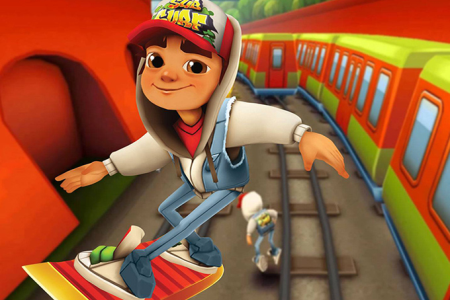 MONTREAL, CANADA - APRIL 5, 2016 : Subway Surfers Game On Android Device. Subway  Surfers Is A Temple Run-style Game Where You Have To Escape From A Railway  Inspector. Stock Photo, Picture