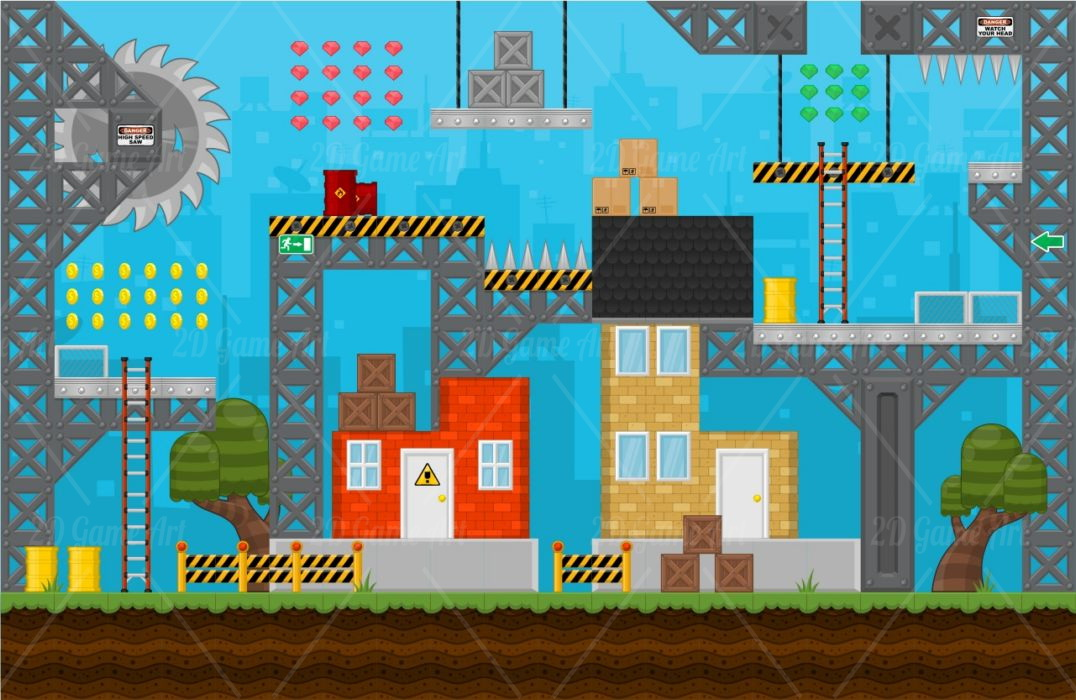 Construction Site - Platformer Tileset - Game Tilemaps