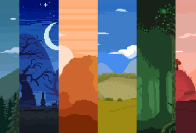 10 Parallax Pixel Art Backgrounds Pack #1 main cover image